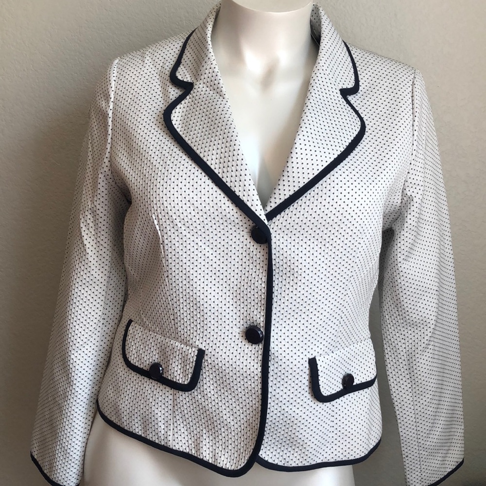Women’s Bob Mackie Studio White Polkadot Blazer,18